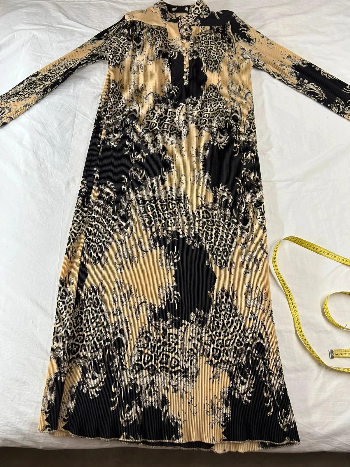 Beige and black vintage patterned maxi dress – photo 2